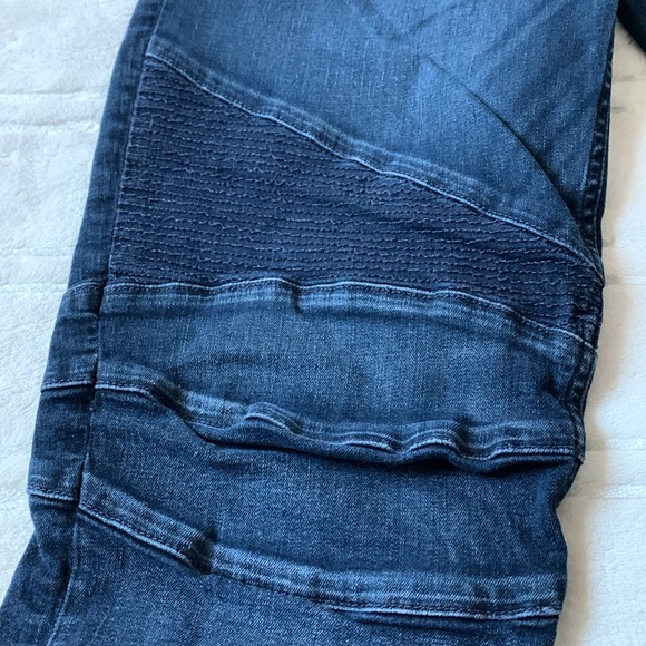 Hudson Blake Slim Straight Ethan Biker Skinny Dark Wash Denim Jeans - Picture 5 of 5